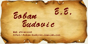 Boban Budović vizit kartica
